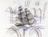 Zum Vergrößern auf das Bild klicken Kirchenschiffsmodell